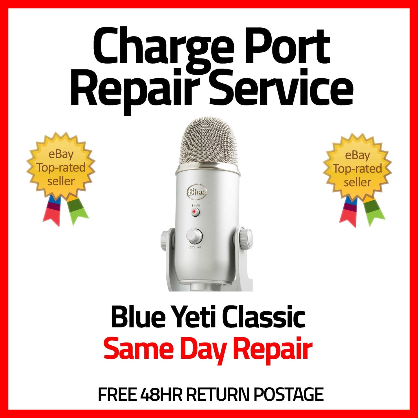 Blue Yeti USB Microphone - USB Charge Port Repair Service - Game Gear Garage