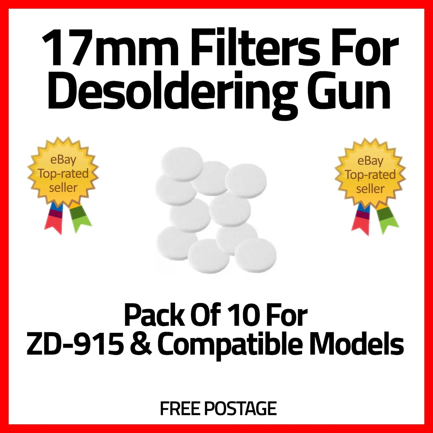 ZD - 915 Desoldering Gun Filters 17mm - Pack Of 10 - Game Gear Garage