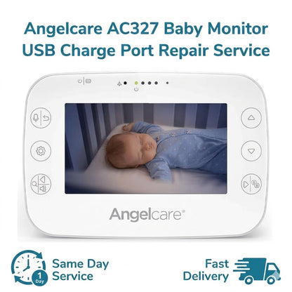 Angelcare AC327 monitor USB charge port repair service with fast delivery for parents.