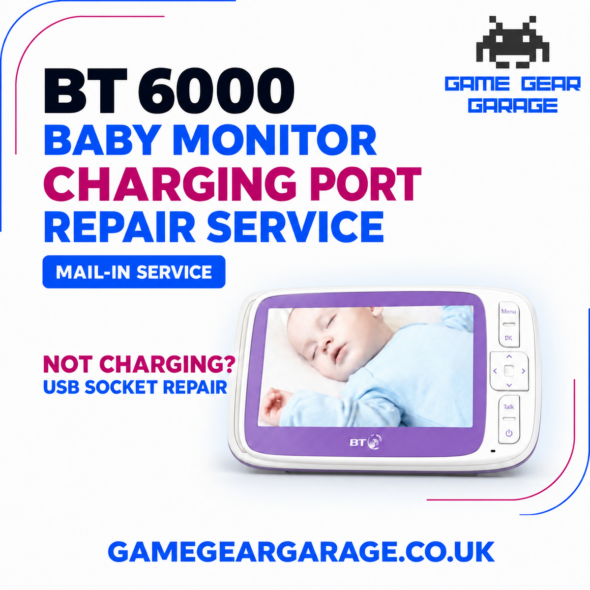 BT 6000 Monitor - Charge Port Repair Service
