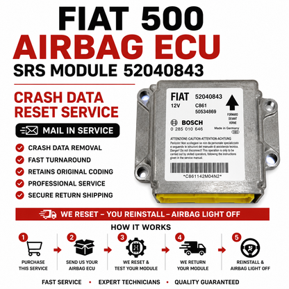 Fiat 500 Airbag Module Crash Data Reset Service 52040843