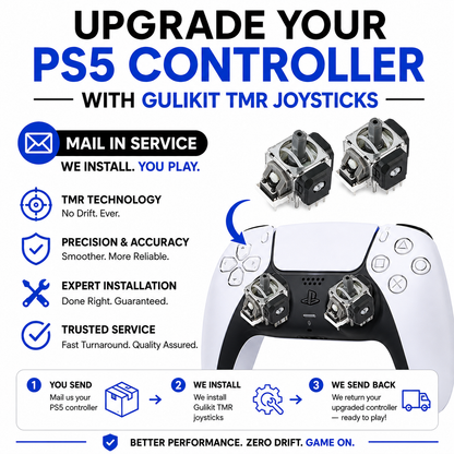 Upgrade your PS5 controller with Gulikit TMR joystick upgrade for better performance and zero drift.