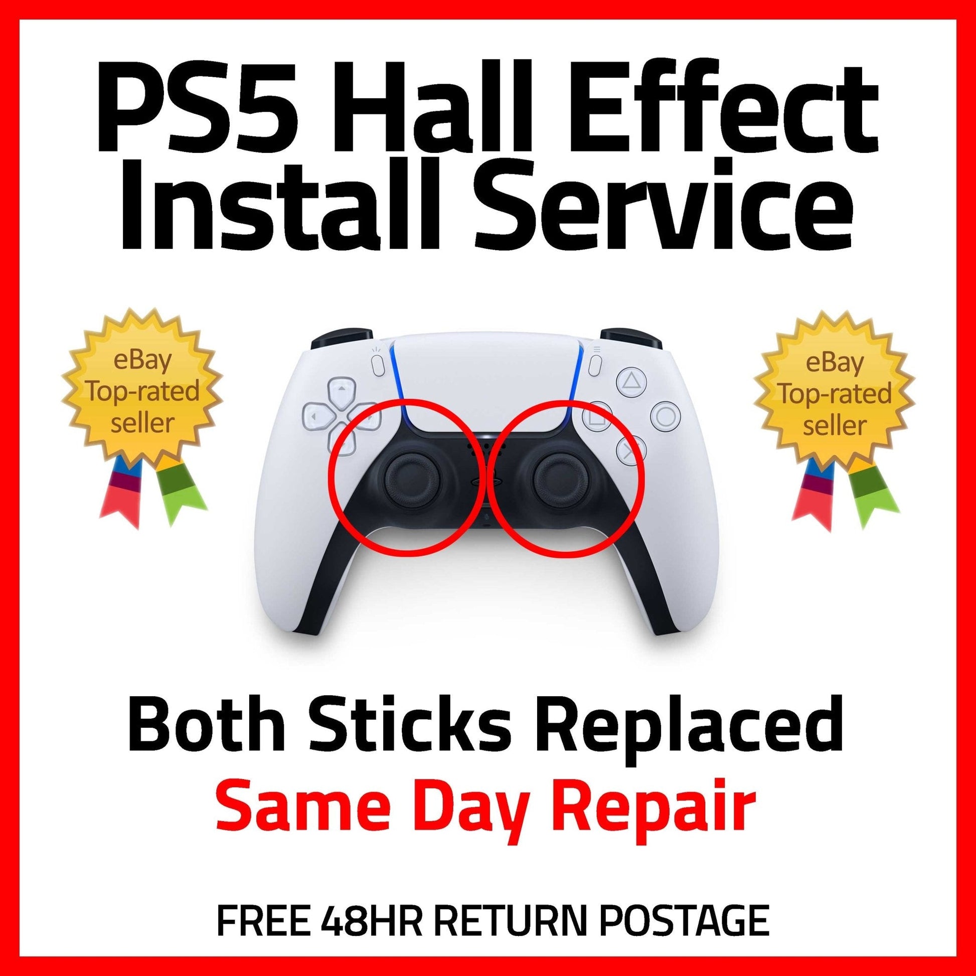 PS5 Controller HALL EFFECT Joystick Upgrade Service - Stick Drift Repair - Game Gear Garage
