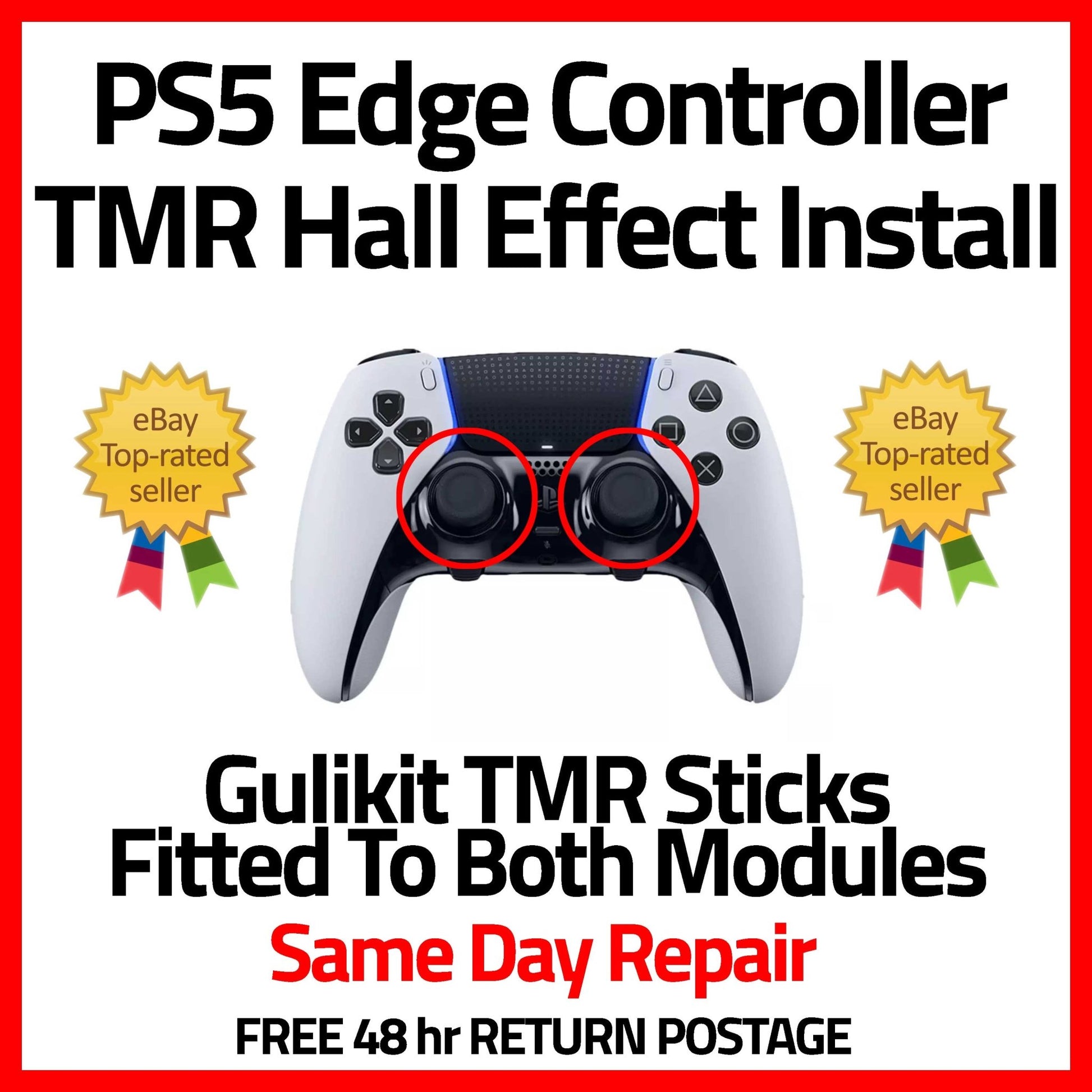 PS5 Edge Controller Gulikit TMR Joystick Upgrade Service - Game Gear Garage