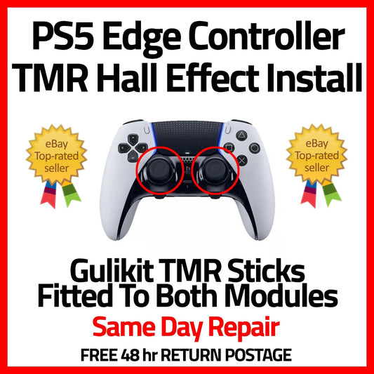 PS5 Edge Controller Gulikit TMR Joystick Upgrade with Hall Effect technology for smoother gaming.